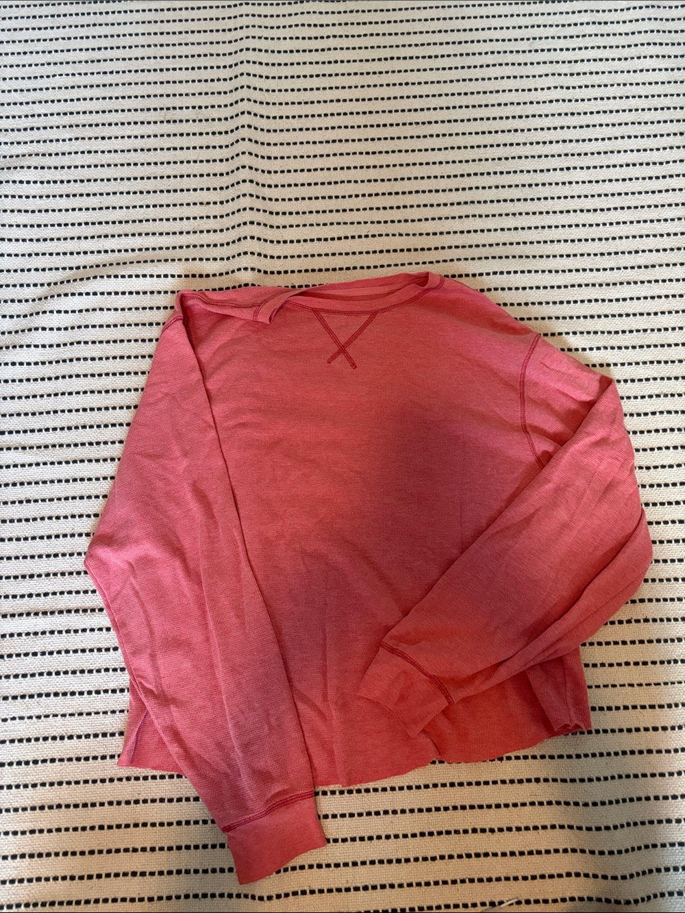 Vintage Long Sleeve Crewneck Top - Rose Pink